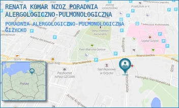 PORADNIA ALERGOLOGICZNO-PULMONOLOGICZNA - RENATA KOMAR NZOZ PORADNIA ALERGOLOGICZNO-PULMONOLOGICZNA - BOHATERÓW WESTERPLATTE 4,  GIŻYCKO