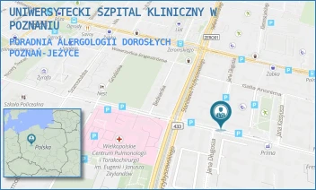 PORADNIA ALERGOLOGII DOROSŁYCH - UNIWERSYTECKI SZPITAL KLINICZNY W POZNANIU - AUGUSTYNA SZAMARZEWSKIEGO 84,  POZNAŃ-JEŻYCE