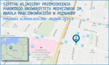 PORADNIA ALERGOLOGICZNA - SZPITAL KLINICZNY PRZEMIENIENIA PAŃSKIEGO UNIWERSYTETU MEDYCZNEGO IM. KAROLA MARCINKOWSKIEGO W POZNANIU - AUGUSTYNA SZAMARZEWSKIEGO 84,  POZNAŃ-JEŻYCE