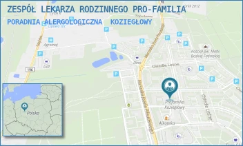 PORADNIA ALERGOLOGICZNA - ZESPÓŁ LEKARZA RODZINNEGO PRO-FAMILIA - OSIEDLE LEŚNE 7F,  KOZIEGŁOWY