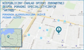 PORADNIA ALERGOLOGICZNA JEŻYCE - NIEPUBLICZNY ZAKŁAD OPIEKI ZDROWOTNEJ  ZESPÓŁ PORADNI SPECJALISTYCZNYCH  "ARTMED" - GALLA ANONIMA 2 D,  POZNAŃ-JEŻYCE