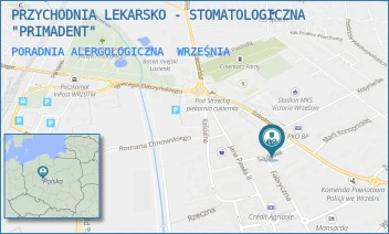 PORADNIA ALERGOLOGICZNA - PRZYCHODNIA LEKARSKO - STOMATOLOGICZNA "PRIMADENT" - SĄDOWA 6,  WRZEŚNIA