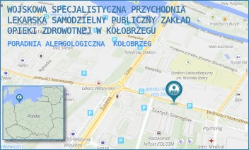 PORADNIA ALERGOLOGICZNA - WOJSKOWA SPECJALISTYCZNA PRZYCHODNIA LEKARSKA SAMODZIELNY PUBLICZNY ZAKŁAD OPIEKI ZDROWOTNEJ W KOŁOBRZEGU - JEDNOŚCI NARODOWEJ 86/88, KOŁOBRZEG