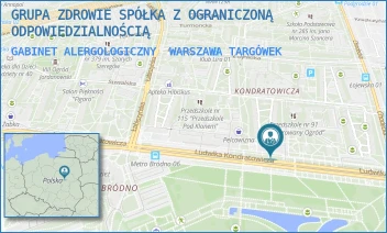 GABINET ALERGOLOGICZNY - GRUPA ZDROWIE SPÓŁKA Z OGRANICZONĄ ODPOWIEDZIALNOŚCIĄ - LUDWIKA KONDRATOWICZA 27B,  WARSZAWA TARGÓWEK