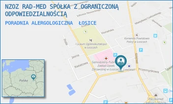 PORADNIA ALERGOLOGICZNA - NZOZ RAD-MED SPÓŁKA Z OGRANICZONĄ ODPOWIEDZIALNOŚCIĄ - SIEDLECKA 20A,  ŁOSICE